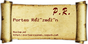 Portes Rézmán névjegykártya